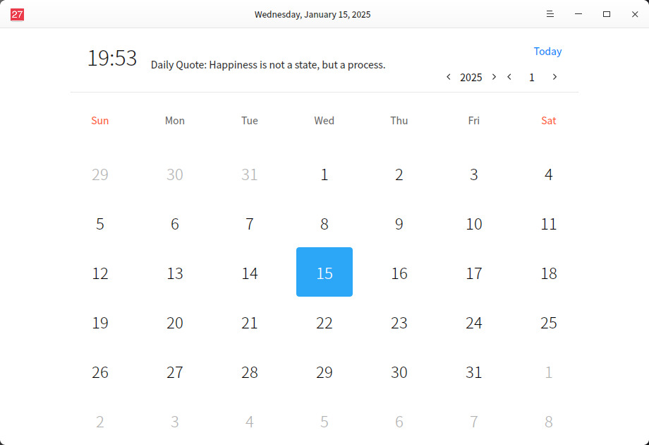 Calendar (gxde-calendar) now supports English for the daily quote