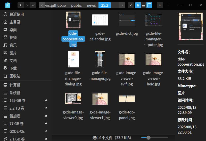 File Manager's new details panel
